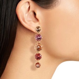J. Crew Crystal Drop Ash Rose Statement Earrings